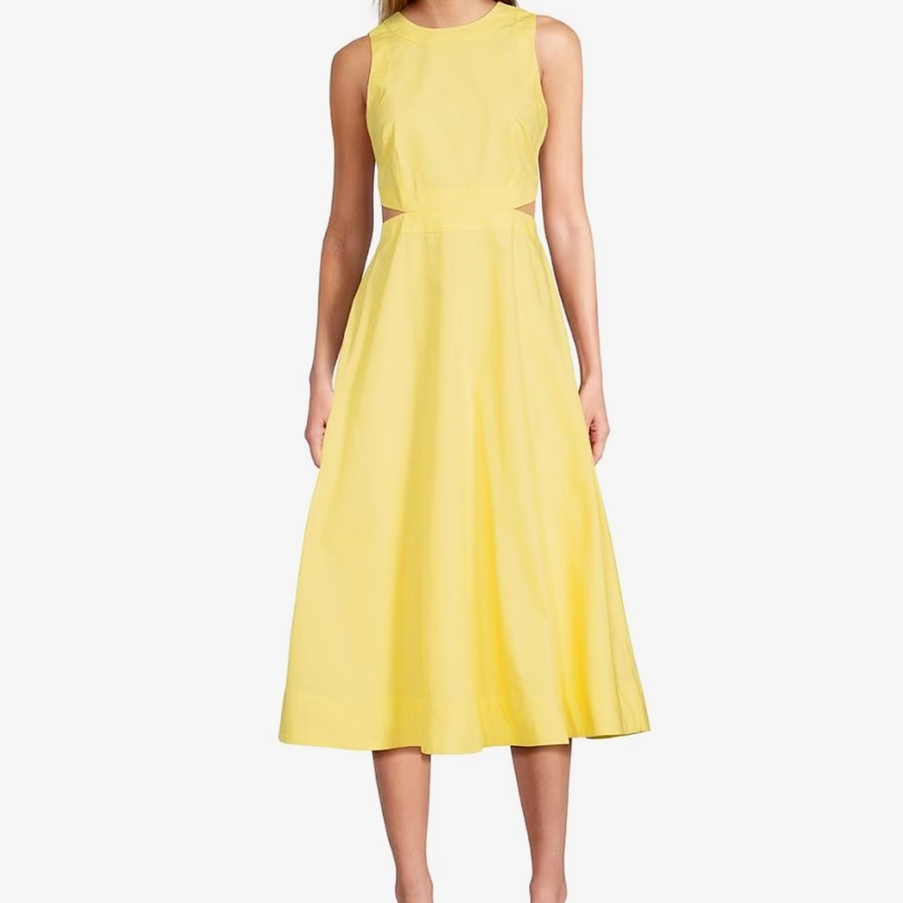 Women’s Sleeveless Cutout Poplin A Line Midi Dress
